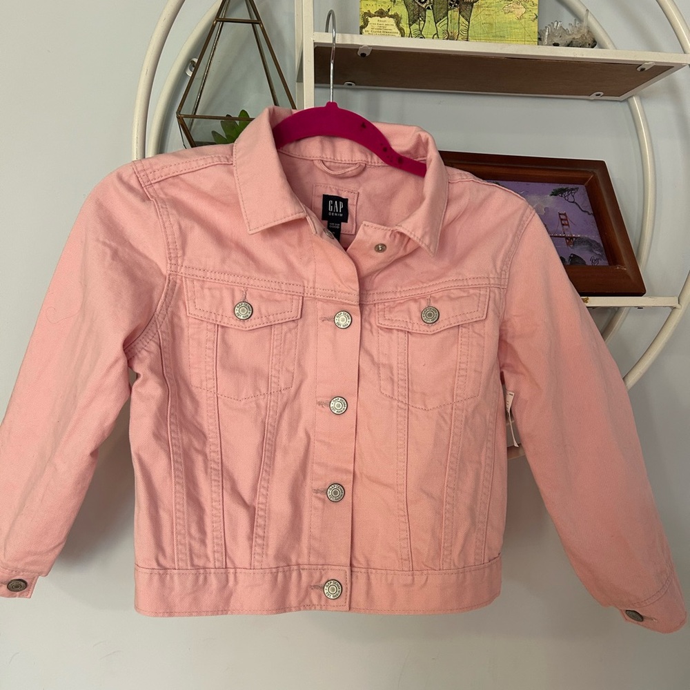 GAP Denim Kids Girls XL Extra Large Youth Pink Jean Jacket Snap NWT